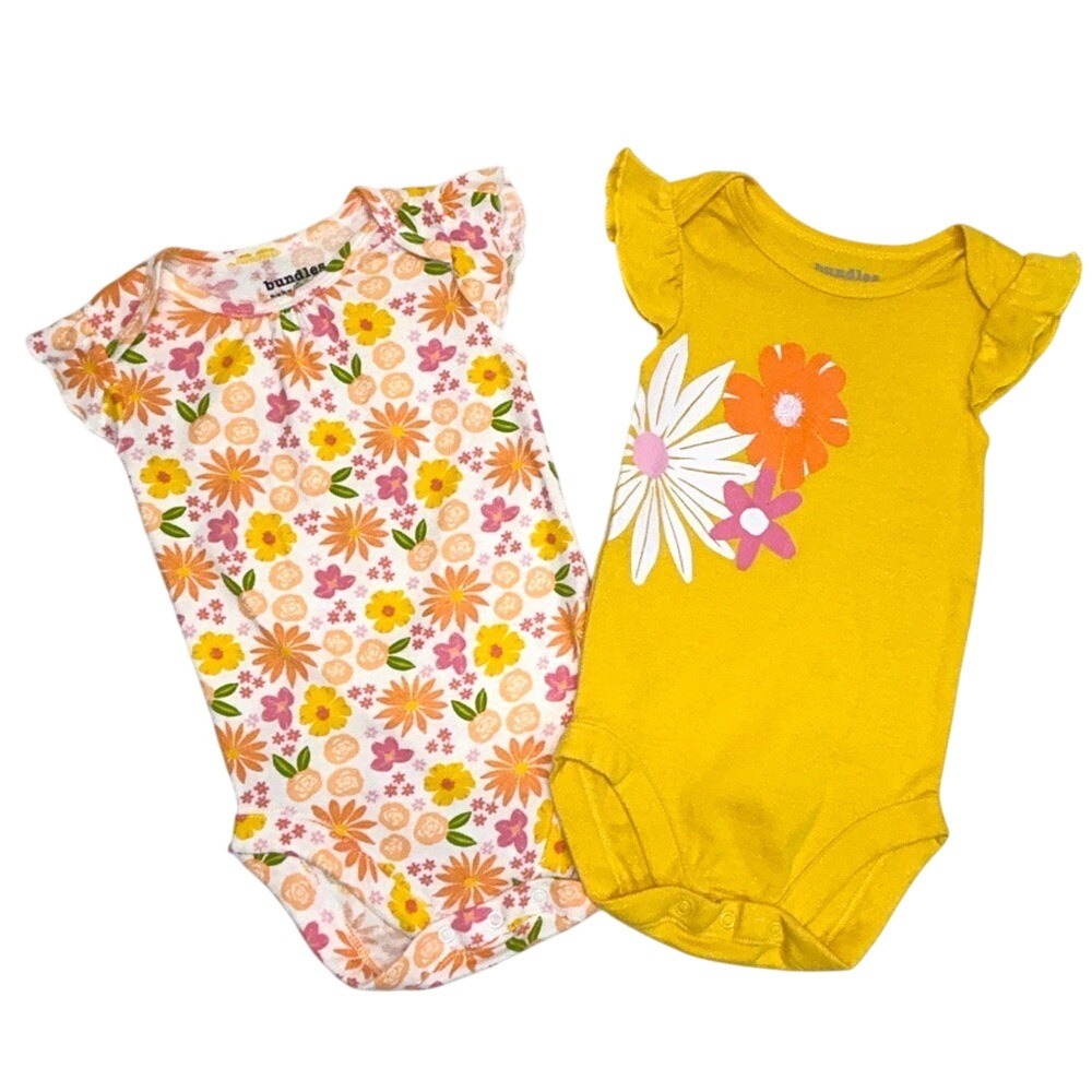 Bundle‎ of 2 Bundles baby short sleeve bodysuits 12-18 M NEW
